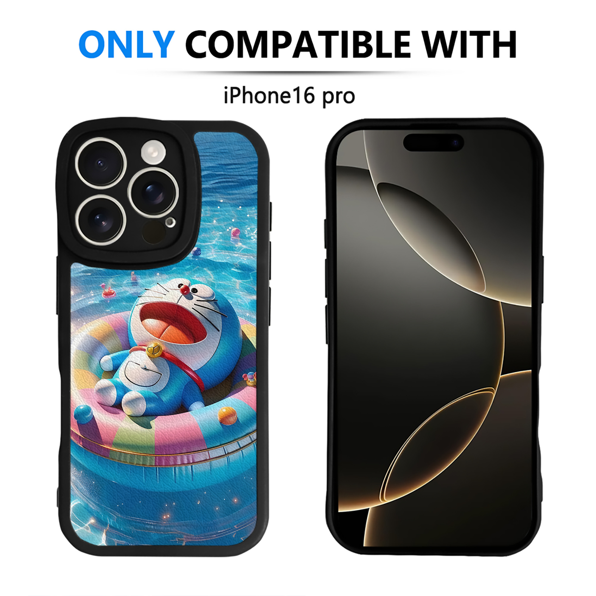 （画像用） ドラえもん Doraemon 【iPhone 16シリーズ対応】シリコンスマホケース（レザー調） 材質：シリコン